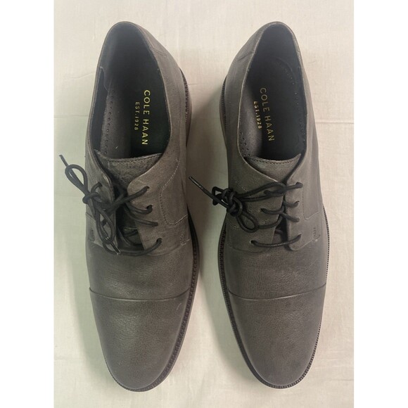 Cole Haan GRAND OS CAP Oxford $310 Men's Shoes Gray C21855 Like New 9M - Picture 1 of 8
